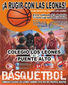 Colegio Los Leones juega la 7° fecha de la liga nacional femenina en casa.