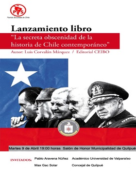 En Quilpué realizarán lanzamiento del libro «La Secreta Obscenidad de la Historia de Chile Contemporáneo»