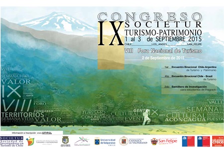 Los Andes y San Felipe serán sede del IX Congreso de   Investigadores de Turismo de Chile.