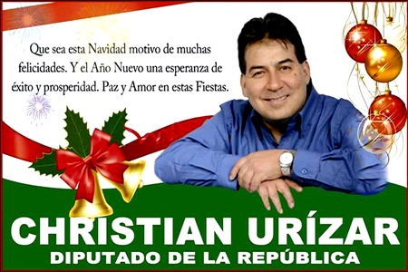 Felices Fiestas a todos y todas, con sincero afecto Diputado Christian Urízar Recibidos.