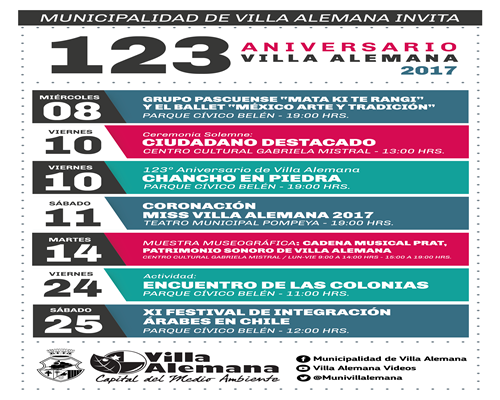 Villa Alemana celebra en grande su aniversario número 123.