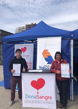 METRO Valparaíso y centro de sangre Valparaíso alcanzan las 3.000 donaciones de sangre.