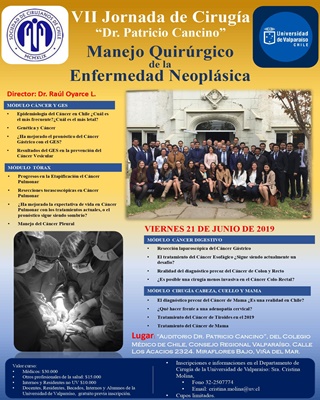 VII Jornada de Cirugía “Dr. Patricio Cancino” abordará el manejo de la enfermedad neoplásica.