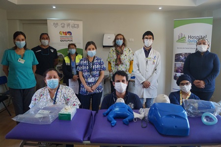 Unidad de Emergencia de Hospital de Quilpué capacita en reanimación de pacientes COVID 19