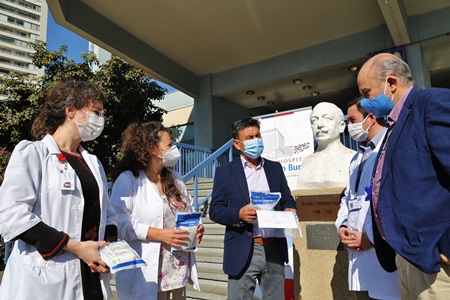 Más de mil mascarillas dona sociedad chilena de nefrología al hospital Carlos Van Buren