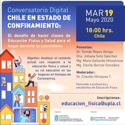 UPLA organiza conversatorio digital sobre clases de Educación Física en el hogar